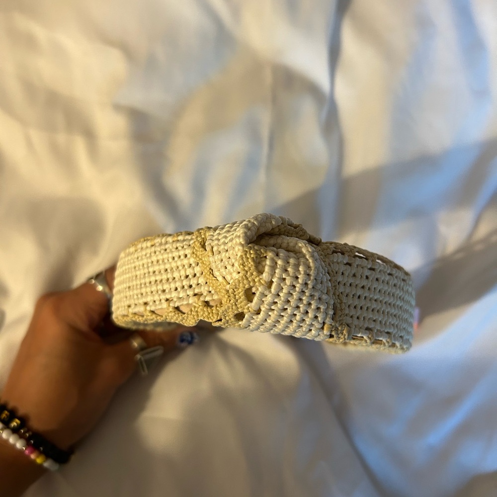 Chic Braided Headband - White and Tan